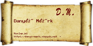 Danyó Márk névjegykártya